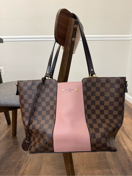 Louis Vuitton Handbags - Louis Vuitton Damier Ebene Tote with Pink Center Panel